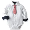 Gentleman Baby-Strampleranzug, dreiteiliges Set, England, formelle Hochzeit, Baby-Jungen-Geburtstagsanzüge für monatelange Babys