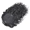 Puff Kinky Curly Drawstring Ponytail 12 tum Afro Drawstring Två klipp i hårförlängningar 120g Brasilianska Remy Human Pony Hair Bun