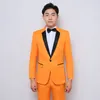 Herrenanzüge, orange, schmal, Business-Casual, formeller Anzug, Herrenanzug, zweiteiliger Anzug (Jacke + Hose), Hochzeit, Bräutigam, Trauzeugenkleid