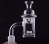 5mm bottenrökning 14mm Man Quartz Banger Nail med färgad glasbubbla Spinning Carb Cap och TERP Pearl för DAB Rig Bong