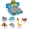 New 6 IN 1 Dinosaur Animals Zoo block Kids Twisting egg compatible assembly Toys enlightenment wisdom children Toy