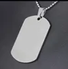 Blank Engravable Stainless Steel Dog Tag Military Shape Men Pendant for boys Customized Tags 200 pcs/lot DHL Free Shipping
