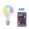 熱い販売LED色変更リモコン電球ランプLEDカラフルなRGBカラー電球プラスチッククラッドアルミスマート電球