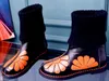 Hot Sale-Höst Vinter Nya Mode Korta Stövlar Blandade Färg Wedge Casual Skor Round Toes Flower Waterproofing Martin Boots Gratis frakt