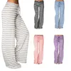 Stripe Wide Leg Yoga Byxor Plus Storlek Kvinnor Lösa byxor Långbyxor för Yoga Dance S M L XL XXL 3XL Mjukt bomull Hem