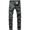 KANCOOLD pantalons décontractés nouvelle mode personnalité trou jean moulant hommes plat droit fermeture éclair décontracté Stretch Denim pantalon D23