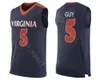 Virginia Cavaliers College 5 KYLE GUY 2019 Final Four Champions 12 DE ANDRE HUNTER Jersey University Ed Navy Blue White