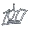 Fashion-migos numeri 1017 diamanti ciondolo collane uomo donna numero di lusso pendenti 18k oro placcato rame zirconi collana gioielli regalo