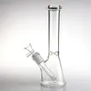 Bongs à eau en verre de 10 pouces, narguilé avec bécher épais, recycleur, tube droit, tige inférieure, plates-formes pétrolières, bols pour fumer