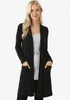 ファッション春の女性ロングカーディガンスタイリッシュなトップカジュアルコントラスト長袖薄手生き抜くコートトップ衣類販売