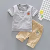 Conjunto de ropa para niños pequeños y bebés, camiseta, Tops y pantalones cortos, 2 uds., conjuntos de ropa de verano para niños