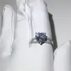 Herzform Schmuck 925 Sterling Silber Ring 3ct Diamant Cz Stein Verlobung Eheringe für Frauen Braut Bestes Geschenk