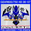 Suzuki GSXR 750 600 GSX R600 R750 GSXR750 06 07 296HM.0 GSX-R600 06 07 GSXR-750 K6 GSXR600 2006 2007フェアリングキットファクトリーブルーレッド