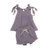 Kids Designer Kläder Baby Girls Ruffle Kläder Satser Sommar Mjuka Andningsbara Top Lace Shorts Suits Barn Casual T Shirt Harem Byxor PY469