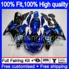 Injectie voor Kawasaki ZX 14R ZZR1400 2006 2007 2008 2009 2010 2011 223MY.124 ZZR-1400 ZX-14R ZX14R 06 07 08 09 10 11 Verkleiningen Blauw Zwart