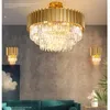 Modern Kristal Sarkıt D50CM H30cm Avrupa Modern Yaratıcı Kristal Kolye Işık Restoran Oturma Odası Dekorasyon Lamba Ev Dekorasyon