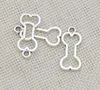 200 stks/partij Antiek Verzilverd Dog Bone Charms Hanger voor Sieraden Maken Oorbellen Armband Accessoires DIY 25x11mm