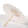 Blanc Bambou Papier Parapluie Parasol Danse De Mariage De Mariée Décor De Fête De Mariée Parasols De Mariage Blanc Parapluies En Papier CCA11846 100 pcs