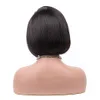 Perruque Full Lace Wig sans colle brésilienne, cheveux naturels courts et lisses, pre-plucked, pour femmes noires, 7856959