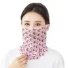 Mode Floral Imprimé Coupe-Vent Anti-UV Foulard En Soie Sports De Plein Air Vélo Masque Visage Femmes Lady D'été Foulard Cou Protecteur YP679