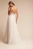 Sheer V-Neck Tulle A-Line Wedding Dresses Lace Appliques Sleeveless Customized Long Bridal Gowns Sexy Backless Simple Cheap Vestidos 2024 0430