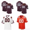 Özel Virginia Tech Hokies 2019 Futbol Herhangi Bir İsim Numara Kırmızı 2 Hendon Hooker 5 Ryan Willis 14 Damon Hazelton Vick NCAA 150TH Jersey