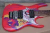 Factory Custom rode elektrische gitaar met surfpatroon, Floyd Rose Bridge, chromen hardware, 24 frets, kan worden aangepast