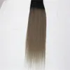 9А Бразильские Прямые Наращивание Волос 3 или 4 Связки Цвет 1B / Светло-Серый Девы Уток Человеческих Волос 10-18 дюймов