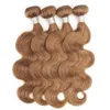 Mèches brésiliennes naturelles Remy Body Wave, brun doré clair #30, Extensions de cheveux humains, 16 à 24 pouces, vente en gros en chine, lots de 3/4