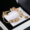 Yhamni Original Gold Armband Crystal Beads Chain Pulseras I Love You Charms Armband Bangles Smyckesgåva för kvinnor HSL151297B