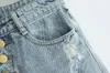 Pantaloncini di jeans vintage strappati con frange da donna Pantaloncini di jeans tascabili casual Pantaloncini caldi da ragazza estiva 2019