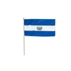 Bandiera a mano Salvador Bandiera nazionale personalizzata di alta qualità da appendere per interni ed esterni, tessuto in poliestere, crea le tue bandiere