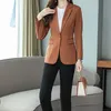 Fashion-Lady Womens Girl Girlish Fashion Formal Suit Casual Jacket Tailored Slim Suit Business Casual Striped 3 Colors B102295Z