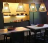 Vierkante hoorn bamboe hanglamp hand gebreide hout hanglampen E27 antieke eenvoudige salon eetkamer studie home verlichting myy