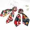 Elegant Floral Flower Streamers Scrunchie Hair Ties For Girls Women Scarf Scrunchies Elastic Hairbands Hair Accessories 20pcs F315D