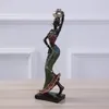 Exquisite Ethnic Style Creative Home Furnishings Festival Gift Resin Handicrafts African Beauty Statue Sculpture 210414