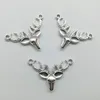 50pcs deer head antlers antique silver charms pendants Jewelry DIY For Necklace Bracelet Earrings Retro Style 33*22mm