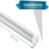 Stock In US + 2ft 4ft 5ft 6ft 8ft LED Tube Light V Shape Integrated LED Tubes 8 ft Cooler Door Freezer LED Lamps