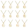 New Zodiac Sign Pendant Necklaces for Women Gold Plated Horoscope Aries Leo 12 Constellations Fashion Stainless Steel Chain Men Jewelry Gift