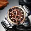 Edelstahl -Herren Uhr Curren New Sports Watch Chronograph und leuchtende Zeiger Armbanduhr Fashion Mens Kleid Uhren305c