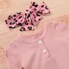 abiti da cartone animato per neonati per bambini ragazze top a manica lunga solidi vestiti per bambini ragazze pantaloni stampati leopardati con fascia per capelli 312m 068626036