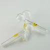 F Smile Logo Clear Glass Pipe Mini Pequeno 4 Polegadas Pyrex Oil Burner Pipes Portátil Dab Ferramentas Acessórios para fumar a seco para vidro Bongs Hookahs