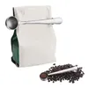 Duurzame roestvrijstalen lepel met tas Clip Ground Thee Coffee Scoop Draagbare Tas Afdichting Clip Poeder Meetgereedschap