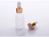 E Liquid Empty Glass Bottles Wholesale 15ml Frosted Clear Small Glass Dropper Bottles With Gold Black Silver Dropper Cap