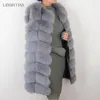 Kvinnlig kappa Real Fur Vest Natural Fur Waistcoat Varm Vinterrock Naturlig Pretty Real Coats Jacket