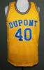 #40 Randy Moss Yellow Blue DuPont High School Basketball Jersey MENS ED Numero Numero personalizzato Maglie