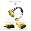 Car OBD2 Splitter Cable Automobile 50CM OBD 2 II Male to Female Y Cables 1 to 3 Converter Adapter Extension Split Cord