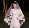 熱い販売の肩の長さの結婚式のベールアップリケング単層レースのアップリエードエッジブライダルベールカスタムメイドヘッドドレス