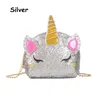 5 styles Children handbag Unicorn Chain Shoulder Bags Bling Sequins Cartoon Crossbody Bag kids Messenger coin purse party gift who4662765