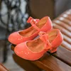 ULKNN Spring Autumn Kids Leather Shoes For Girls Princess High Heel Shoes Bow Knot Party Dance Children Girls Wedding Shoe